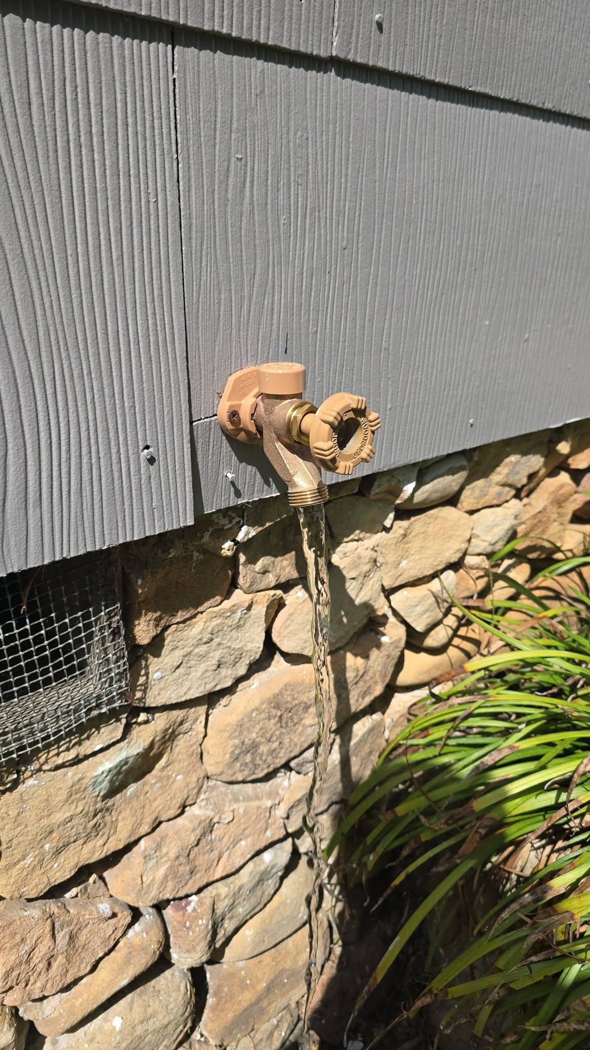 The same outdoor spigot after repair
